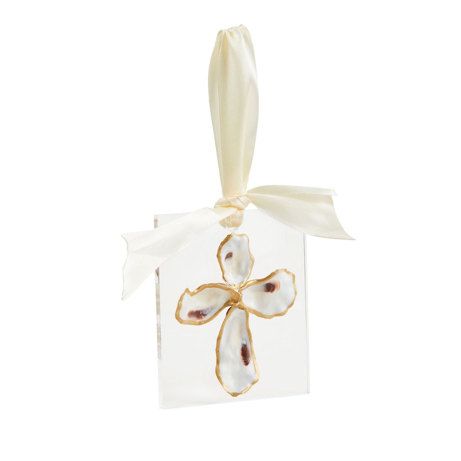 Cross Acrylic Oyster Ornament - Ballyhoo Boutique and Gift