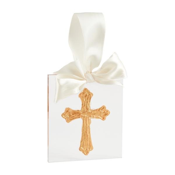 Cross Gold Acrylic Ornament - Ballyhoo Boutique and Gift