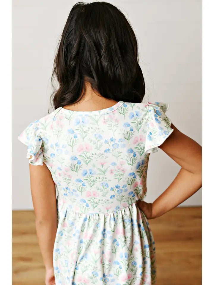 Dainty Floral Flutter Dress - Ballyhoo Boutique and Gift