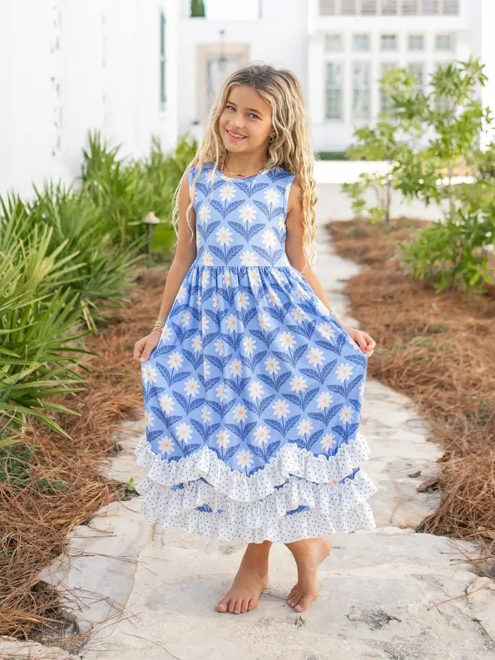 Daisy Floral Ruffle Dress - Ballyhoo Boutique and Gift