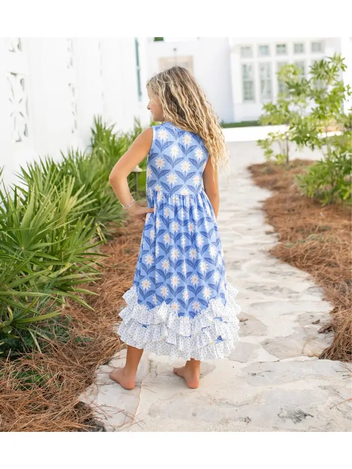 Daisy Floral Ruffle Dress - Ballyhoo Boutique and Gift