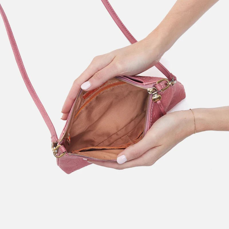 Darcy Crossbody Mauve Tooled - Ballyhoo Boutique and Gift