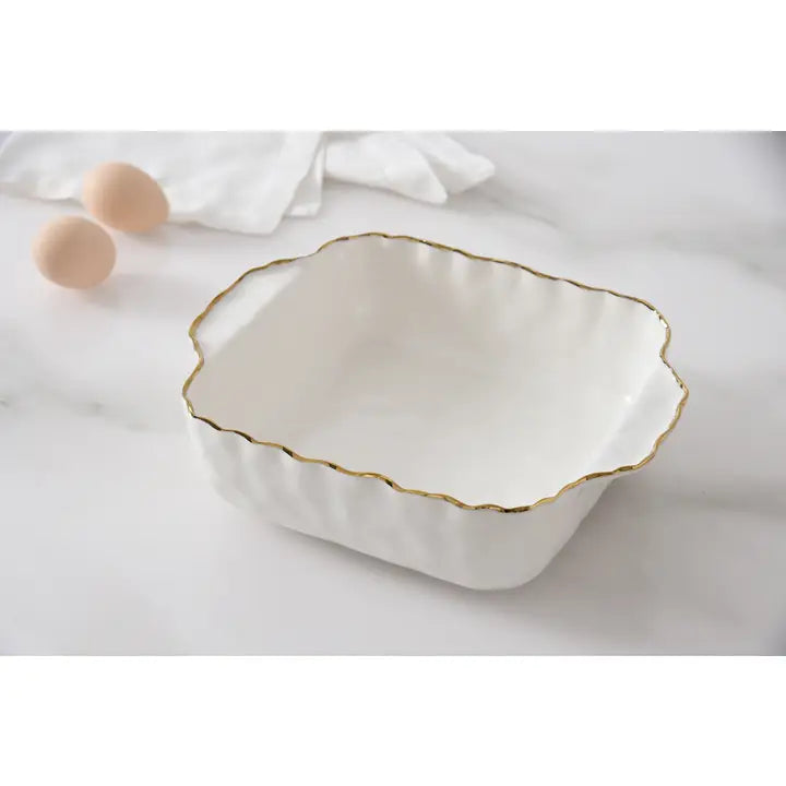 8x8 Gold Rim Square Baking Dish