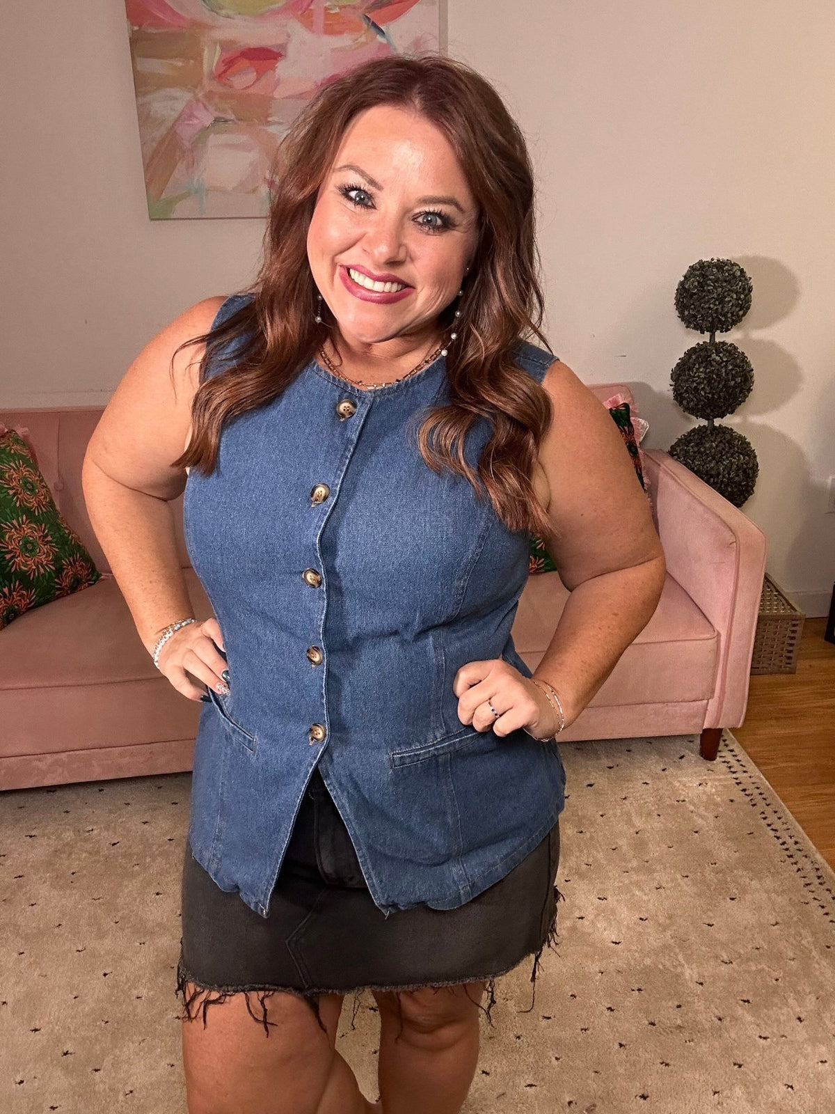Denim Diva Vest - Ballyhoo Boutique and Gift