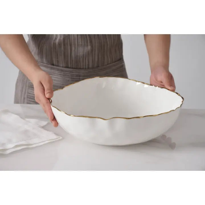 Large Bowl w/ Gold Rim