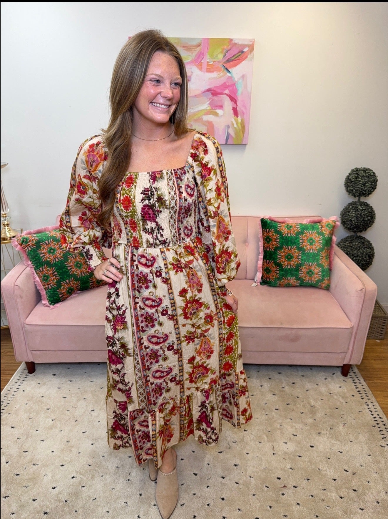 Elegant Abstract Dress - Ballyhoo Boutique and Gift