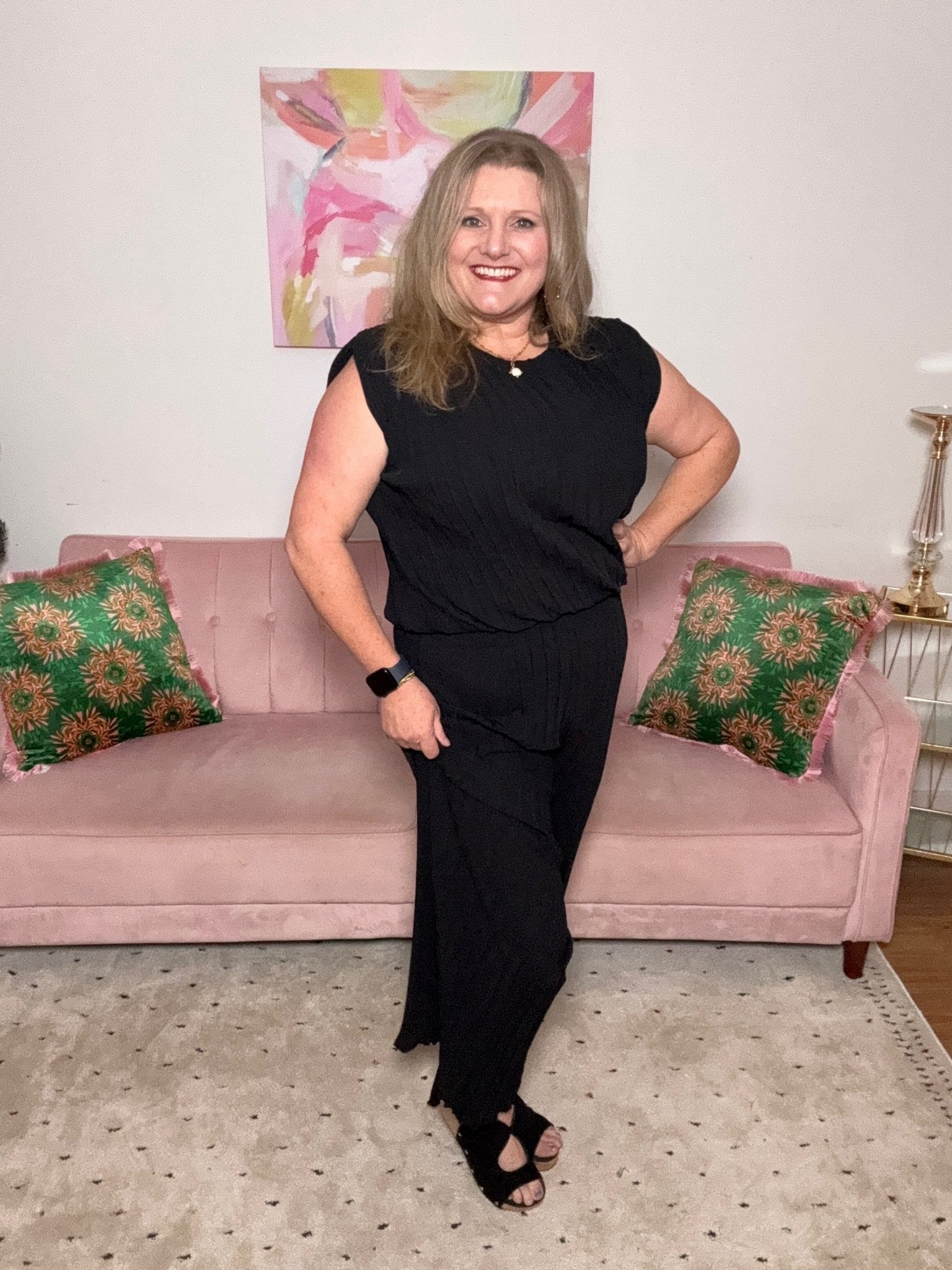 Elegant Pleated Pant Set - Ballyhoo Boutique and Gift