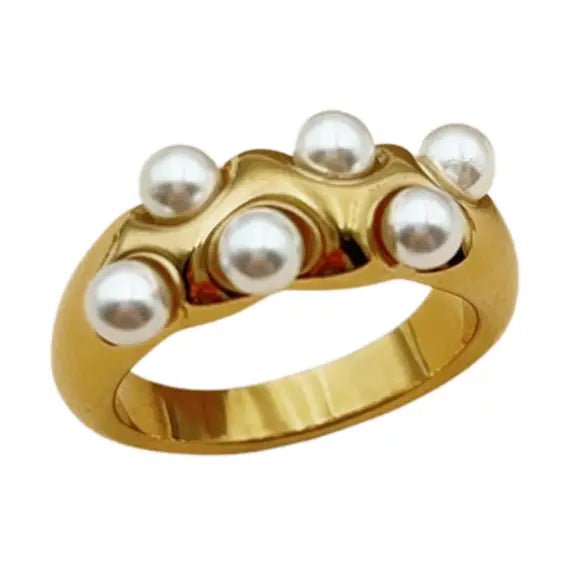Embedded White Pearl Ring - Ballyhoo Boutique and Gift