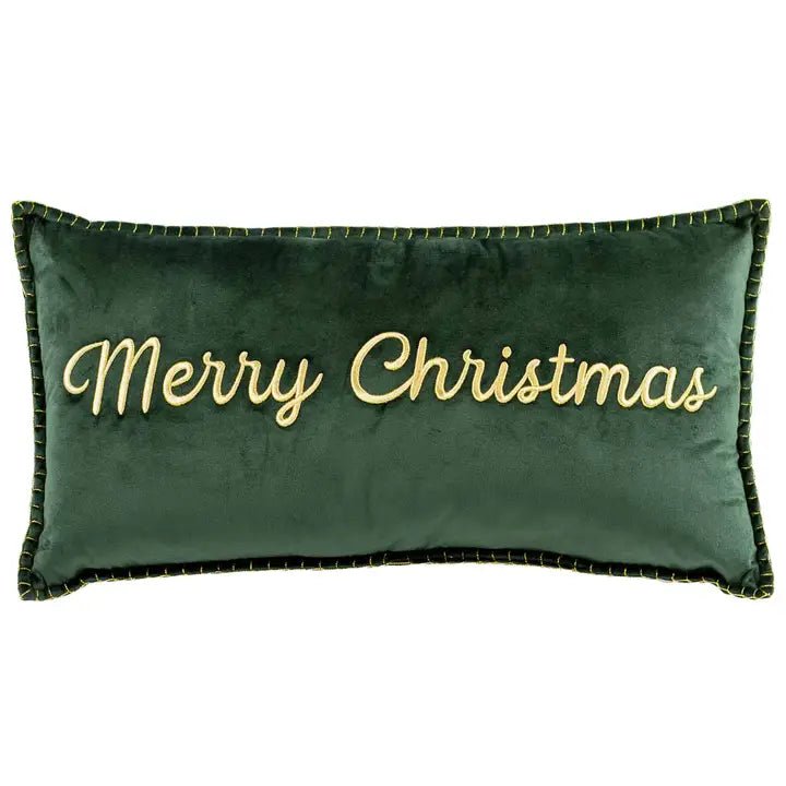 Embroidered Christmas Pillow - Ballyhoo Boutique and Gift