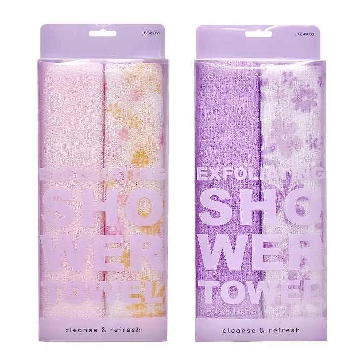 Exfoliating 2pc Shower Towel Set - Ballyhoo Boutique and Gift