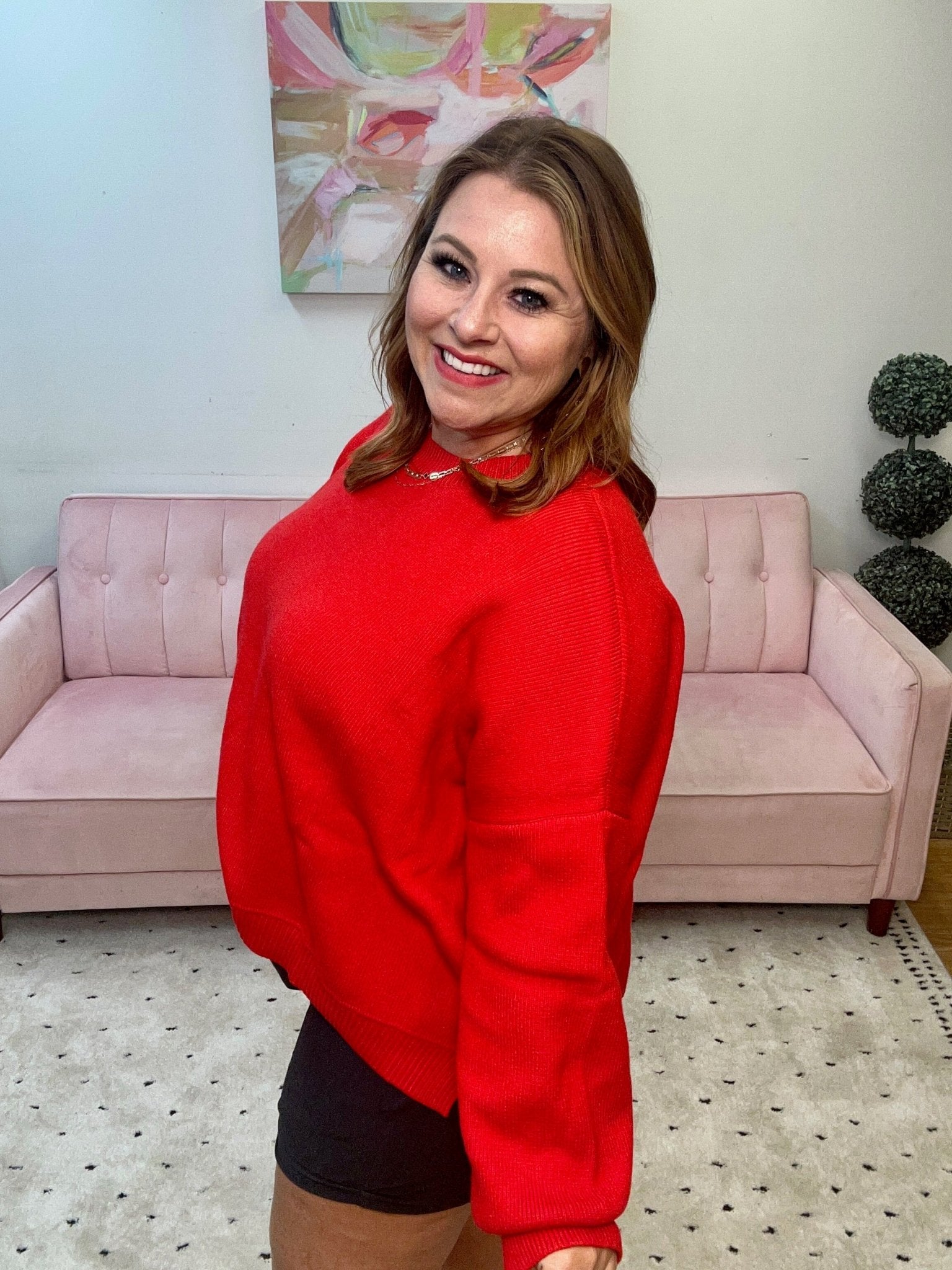 Firelight Red Sweater - Ballyhoo Boutique and Gift