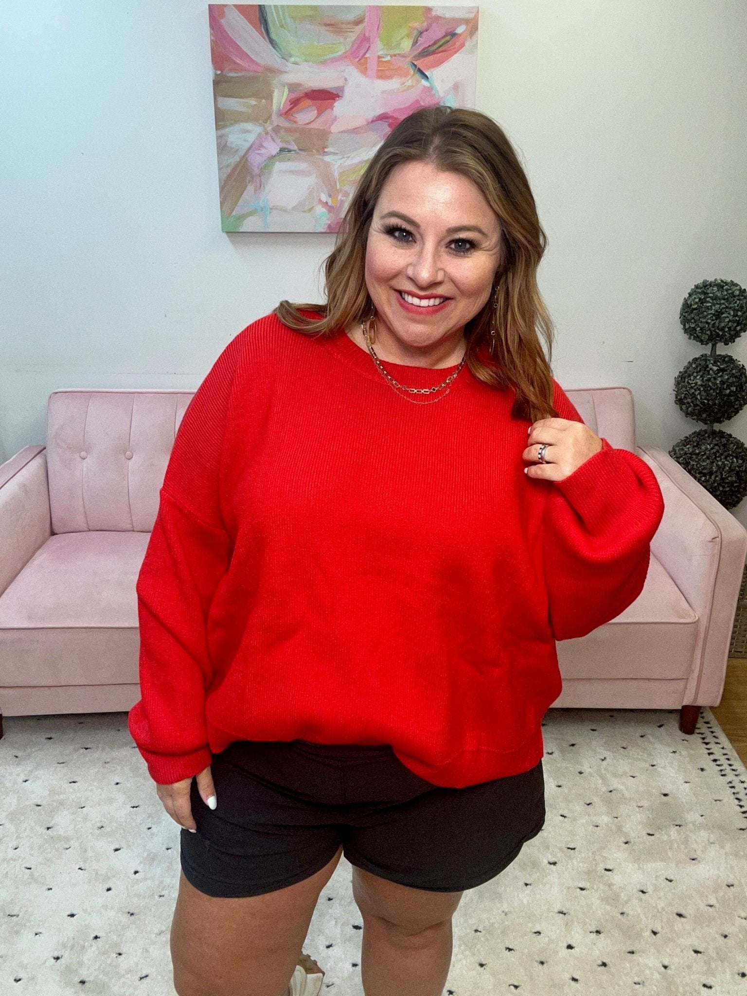 Firelight Red Sweater - Ballyhoo Boutique and Gift