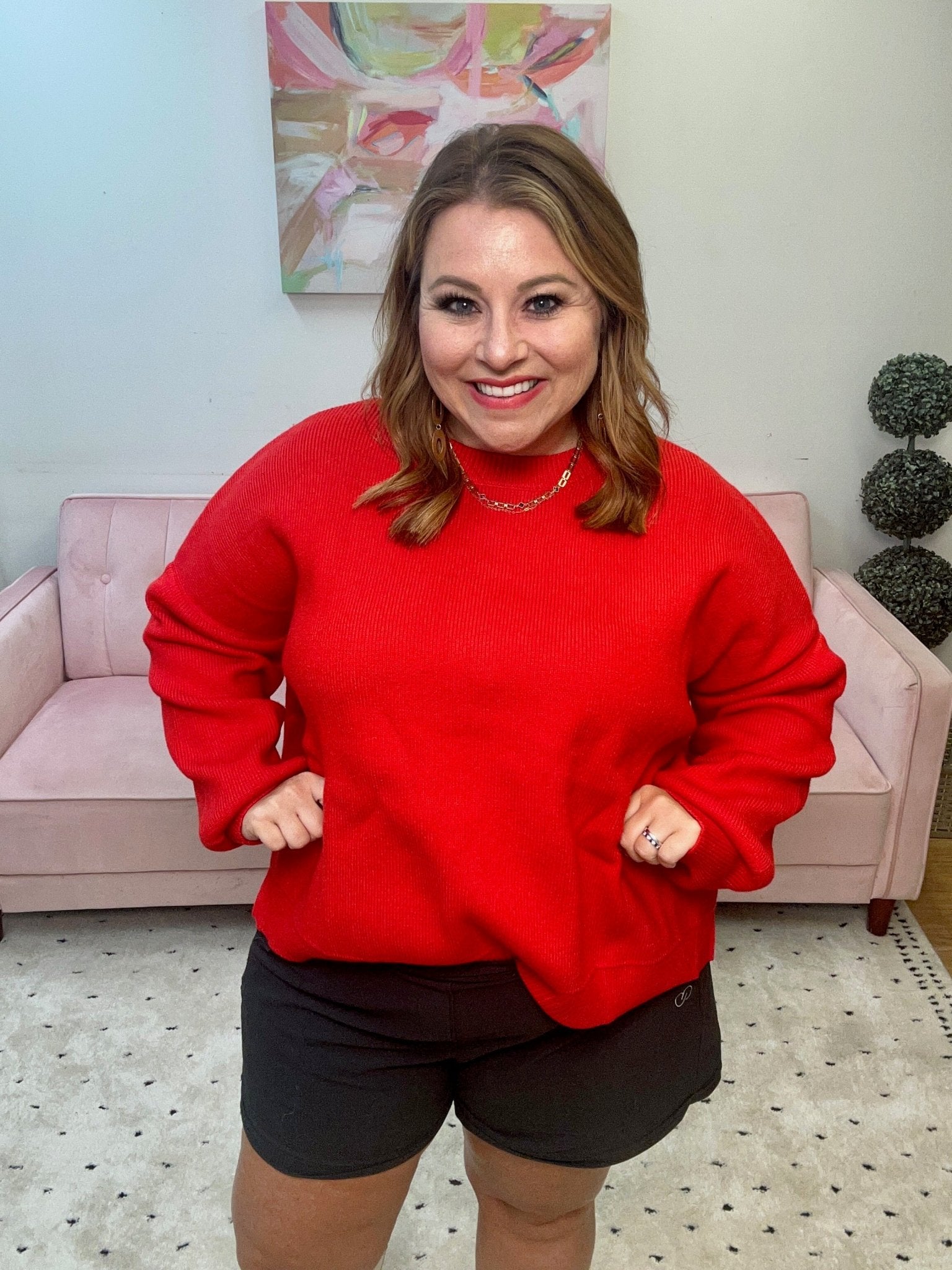 Firelight Red Sweater - Ballyhoo Boutique and Gift