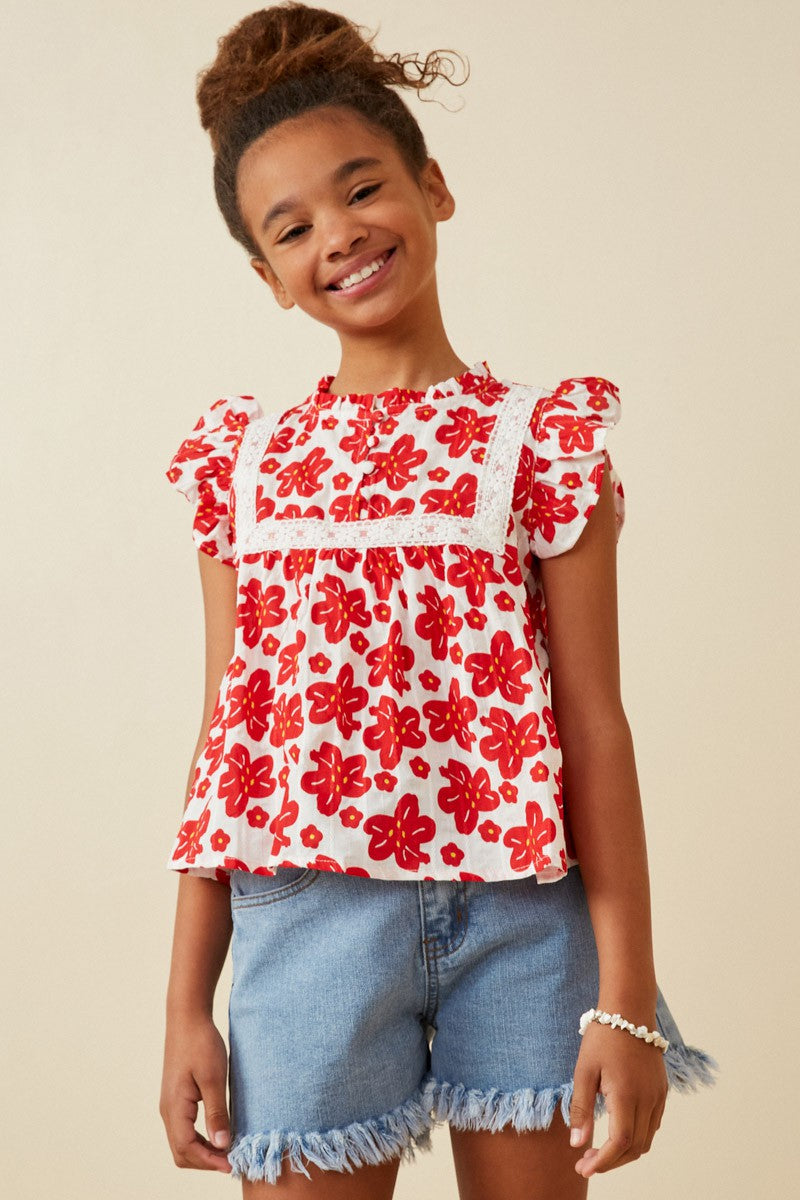 Embroidered Floral Top