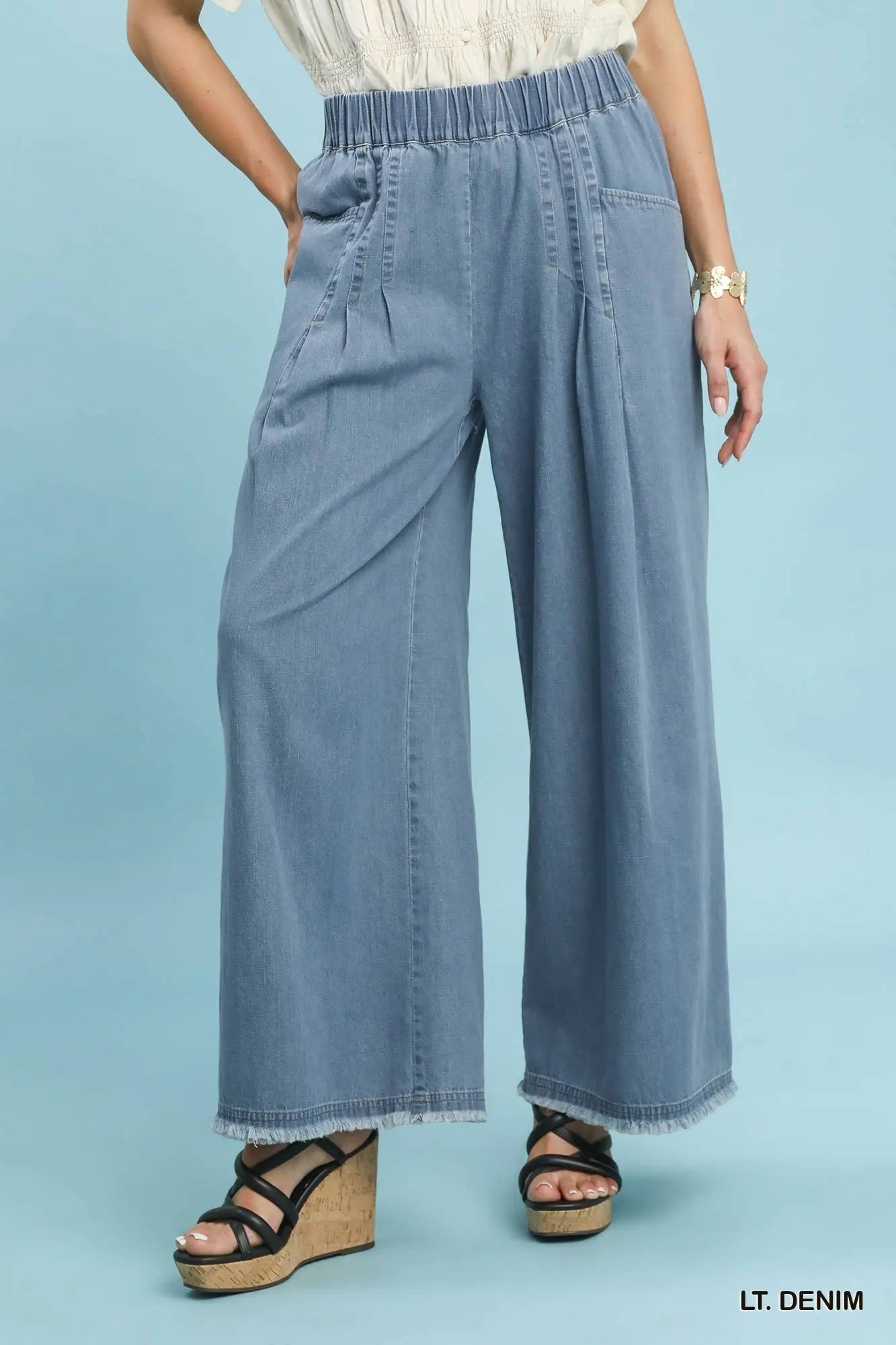 Frayed Denim Pants - Ballyhoo Boutique and Gift