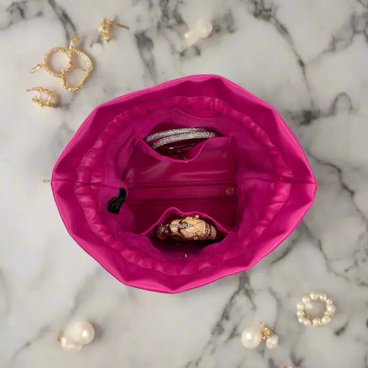 Fuchsia Velvet Jewelry Case - Ballyhoo Boutique and Gift
