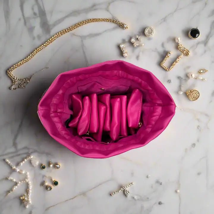 Fuchsia Velvet Jewelry Case - Ballyhoo Boutique and Gift