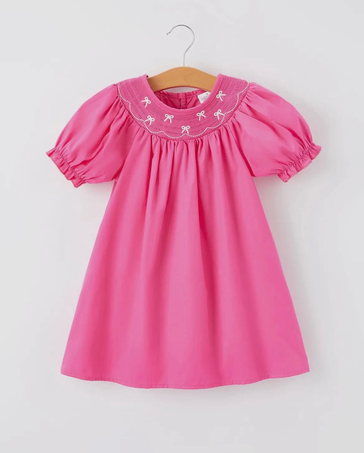 Girls Bow Smocked Dress - Ballyhoo Boutique and Gift