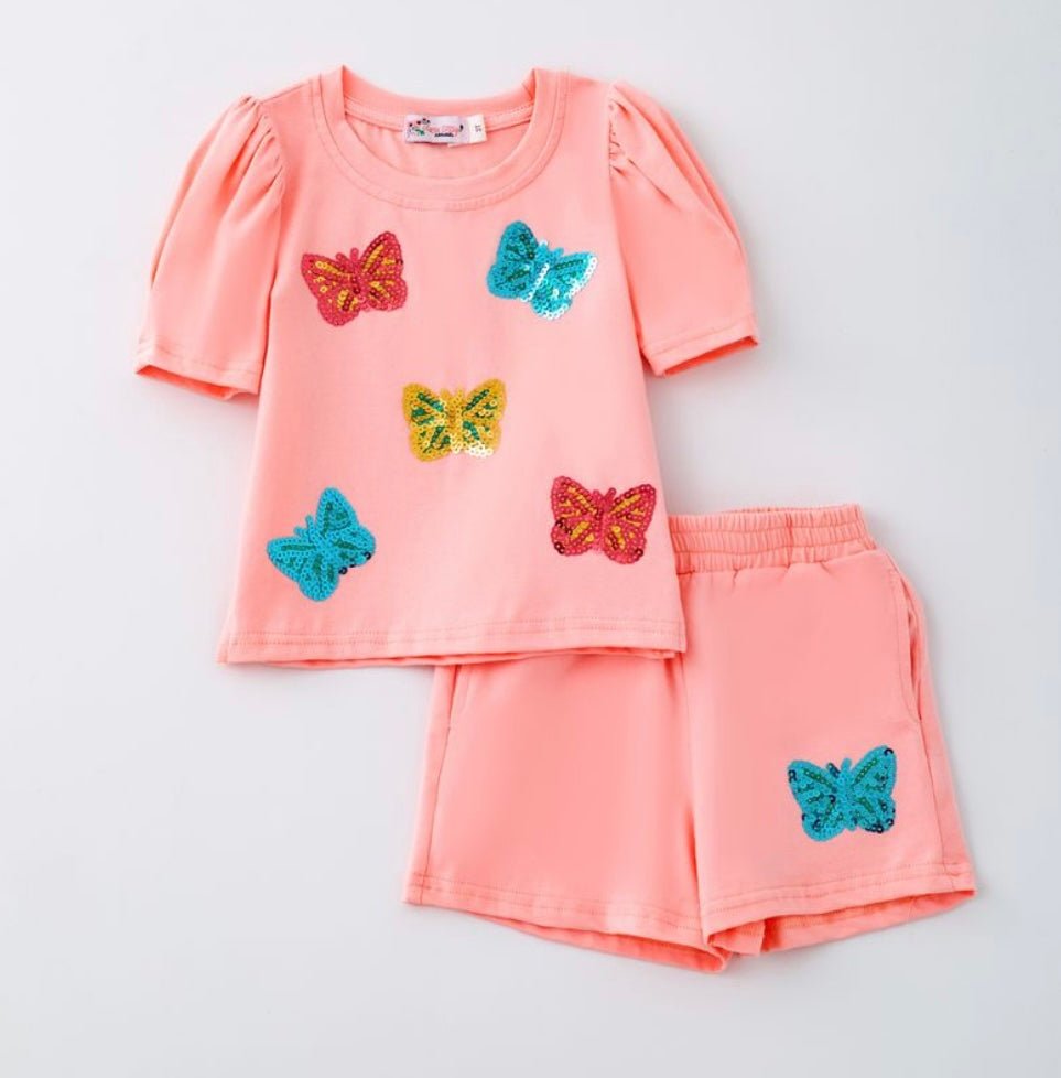 Girls Butterfly Sequin Set - Ballyhoo Boutique and Gift