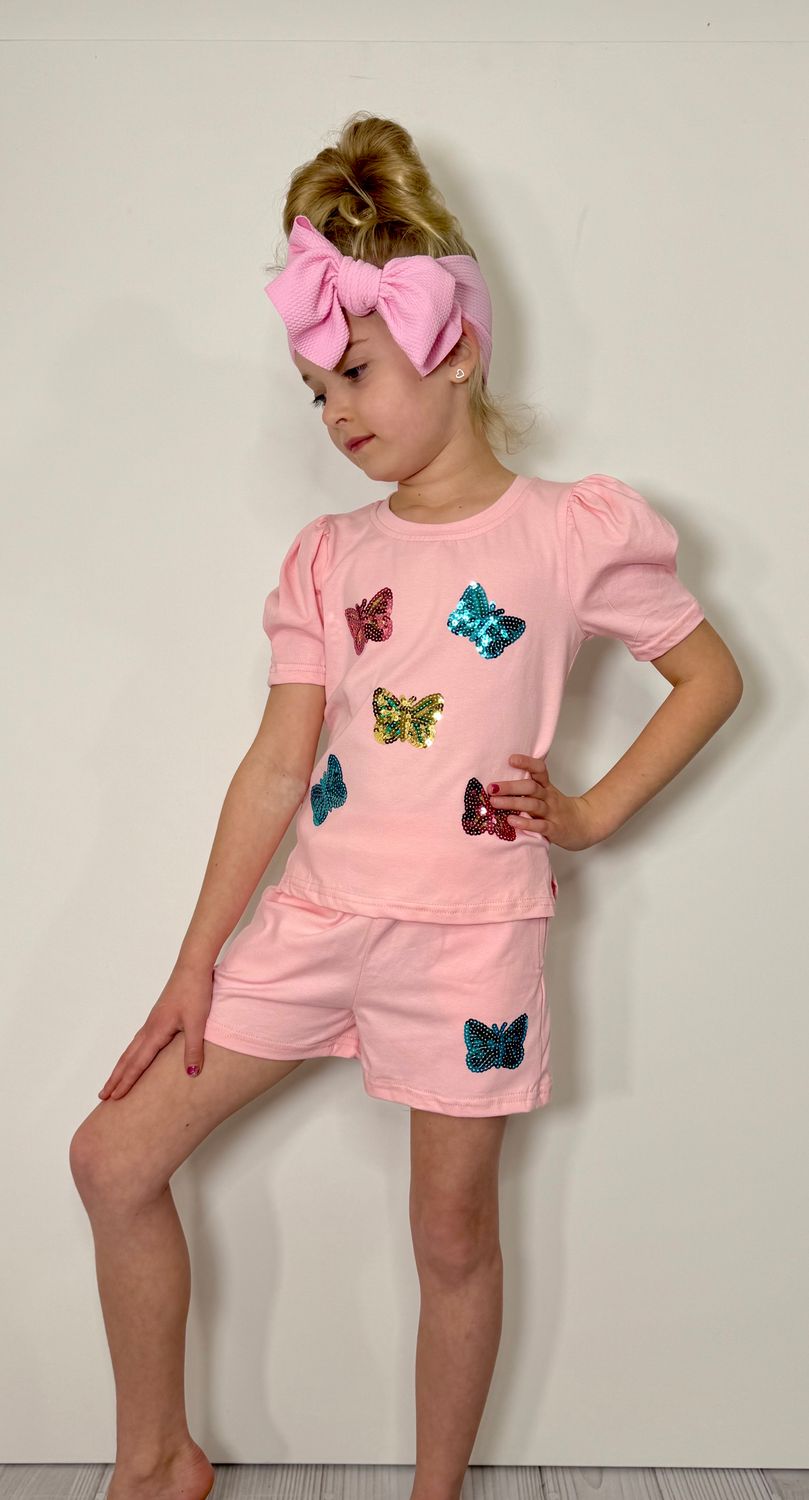 Girls Butterfly Sequin Set - Ballyhoo Boutique and Gift