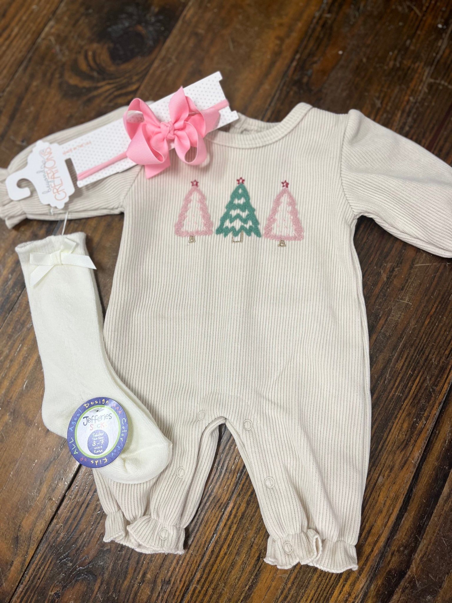 Girl's Christmas Tree Romper - Ballyhoo Boutique and Gift