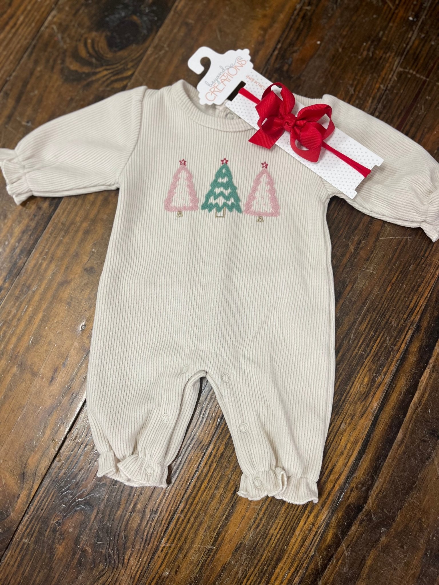 Girl's Christmas Tree Romper - Ballyhoo Boutique and Gift