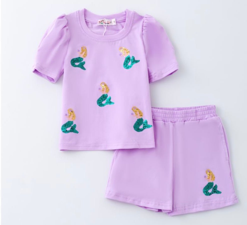 Girls Mermaid Sequin Set - Ballyhoo Boutique and Gift