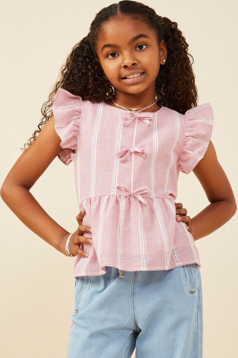Girls Sweetheart Stripes Top - Ballyhoo Boutique and Gift