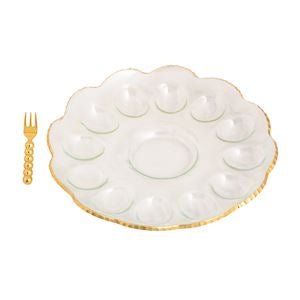 Glass Deviled Egg Tray - Ballyhoo Boutique and Gift