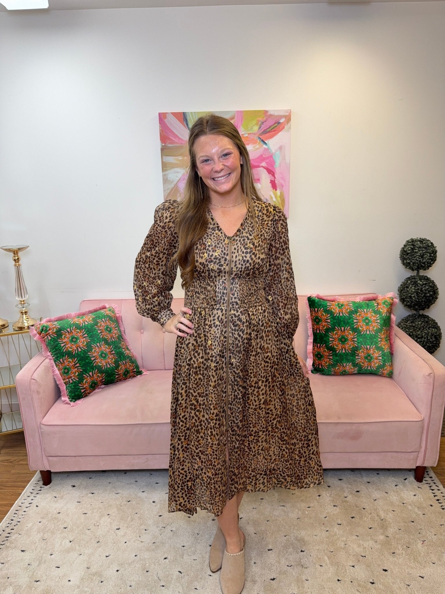 Gleaming Leopard Dress - Ballyhoo Boutique and Gift