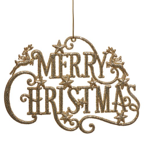 Glitter Merry Christmas Ornament - Ballyhoo Boutique and Gift