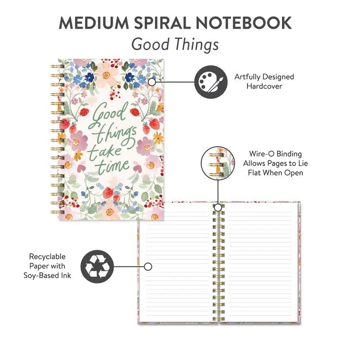 Good things Spiral Notebook - Ballyhoo Boutique and Gift