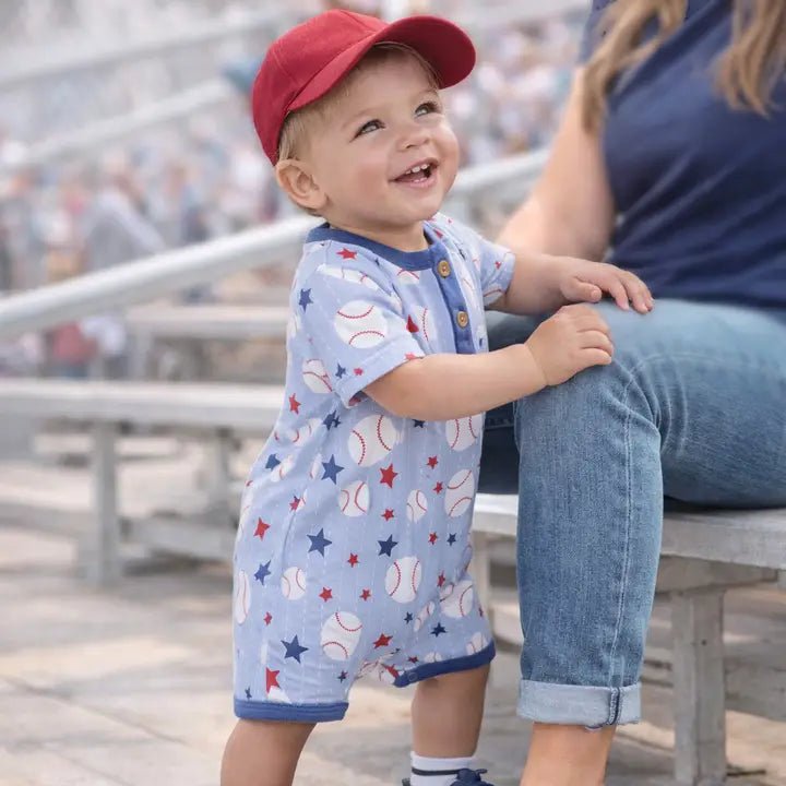 Grand Slam Baseball Romper - Ballyhoo Boutique and Gift
