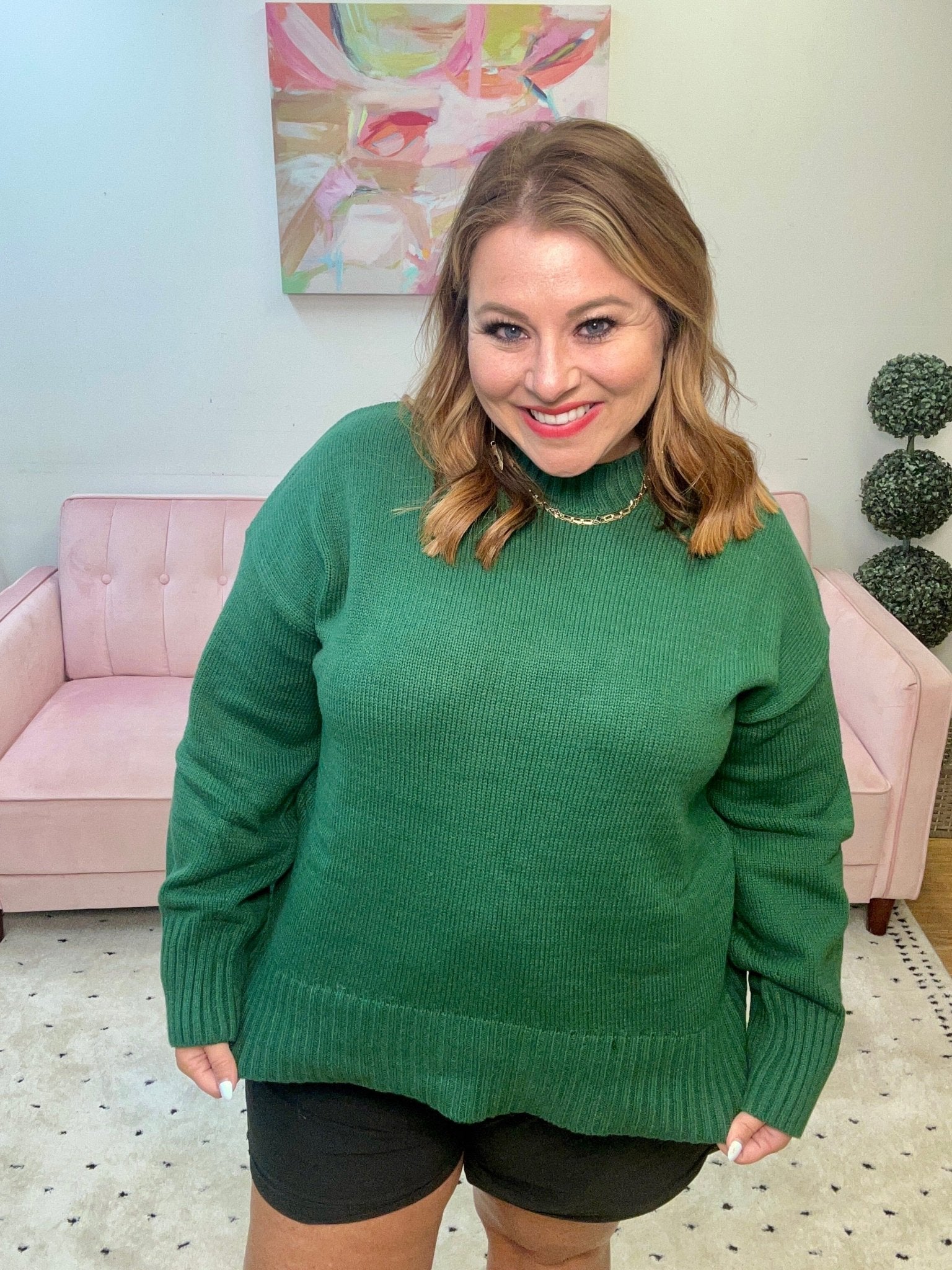 Green with Envy Sweater - Ballyhoo Boutique and Gift