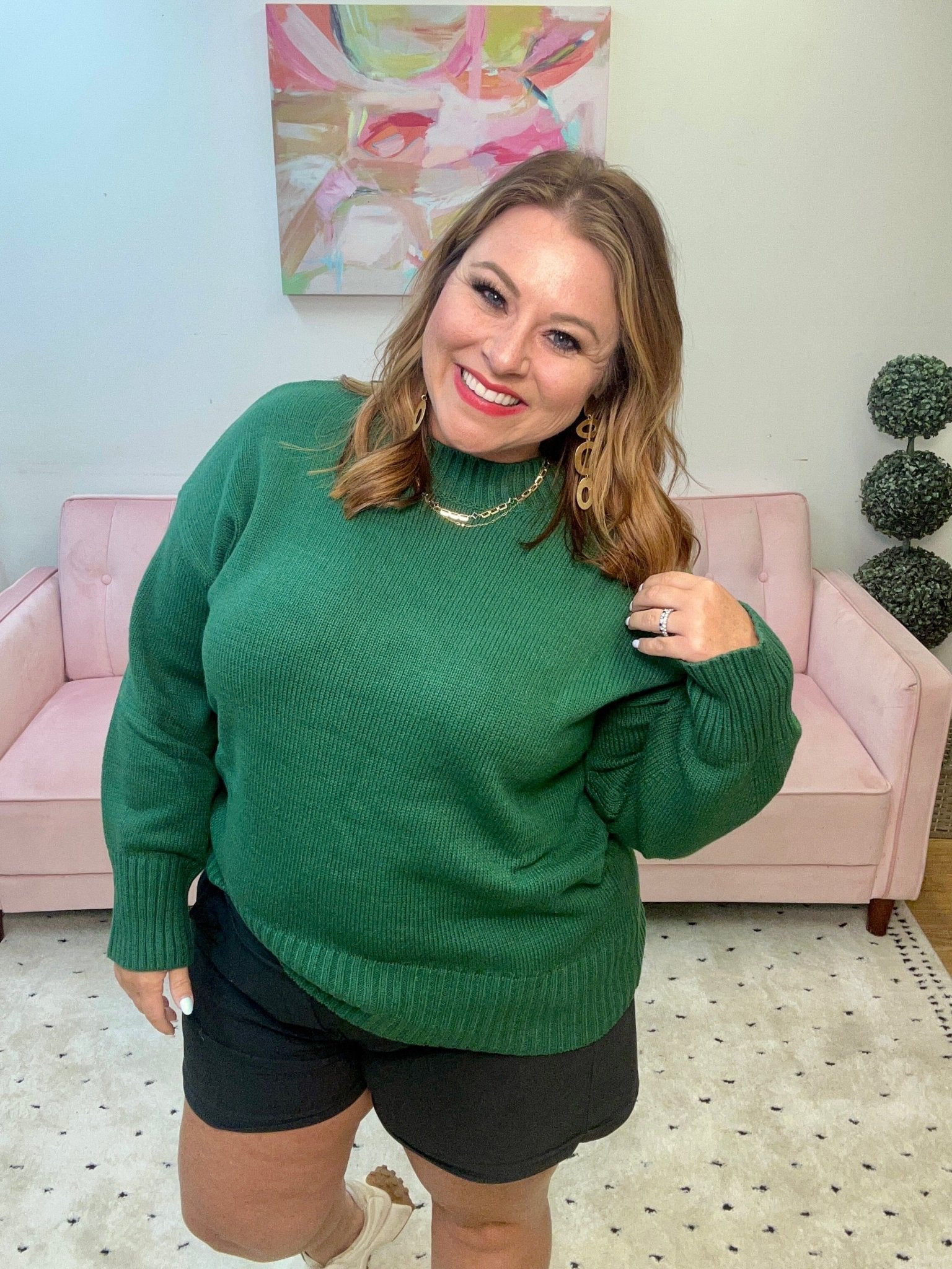 Green with Envy Sweater - Ballyhoo Boutique and Gift