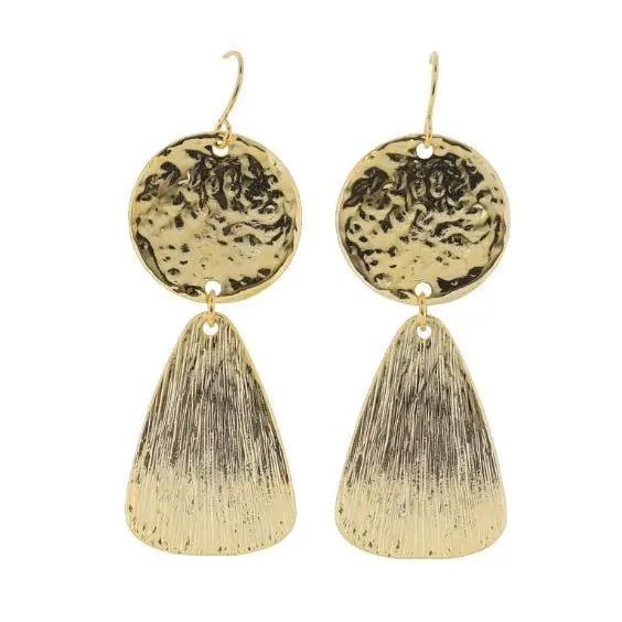 Hammered Disc/Triangle Earring - Ballyhoo Boutique and Gift