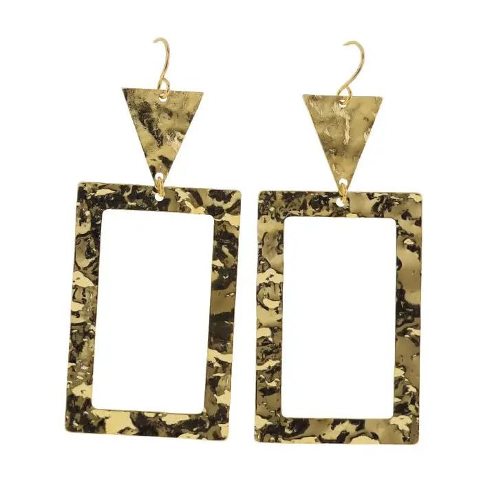 Hammered Shaped Earrings - Ballyhoo Boutique and Gift