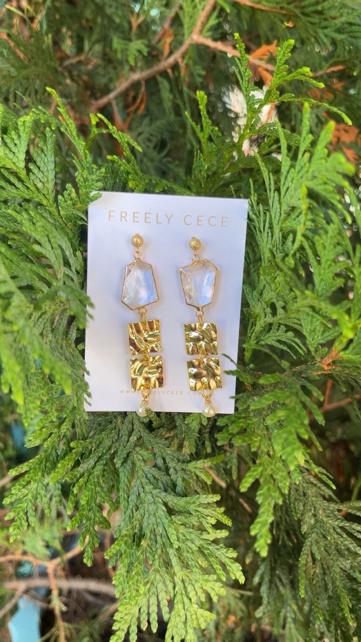 Hammered Square Drop Earring - Ballyhoo Boutique and Gift