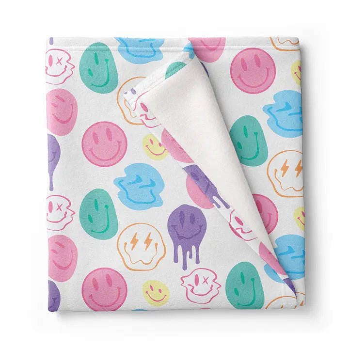 Happy Sherbet Fuzzy Blanket - Ballyhoo Boutique and Gift