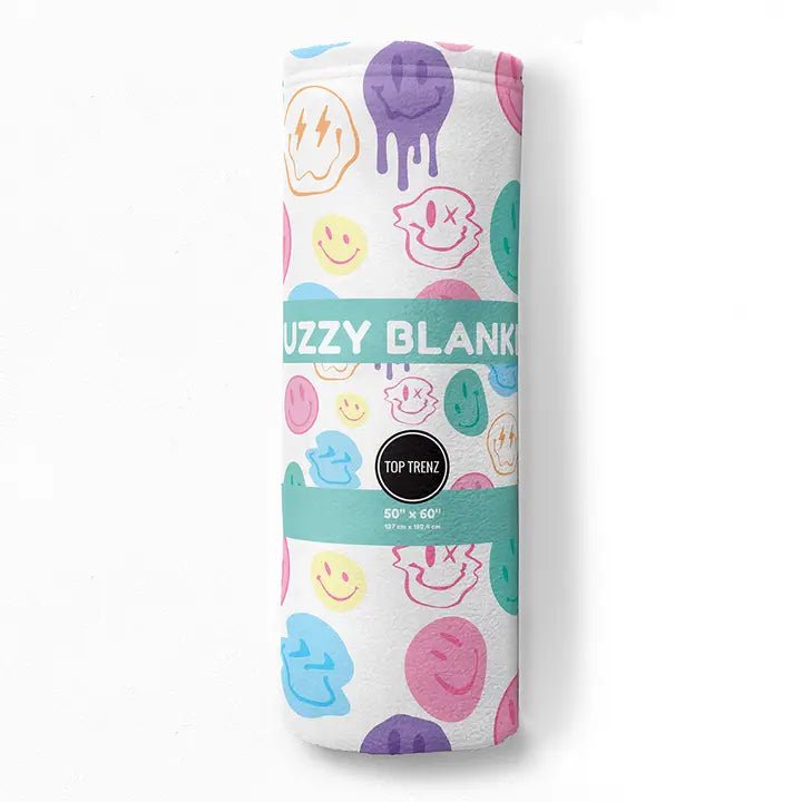 Happy Sherbet Fuzzy Blanket - Ballyhoo Boutique and Gift