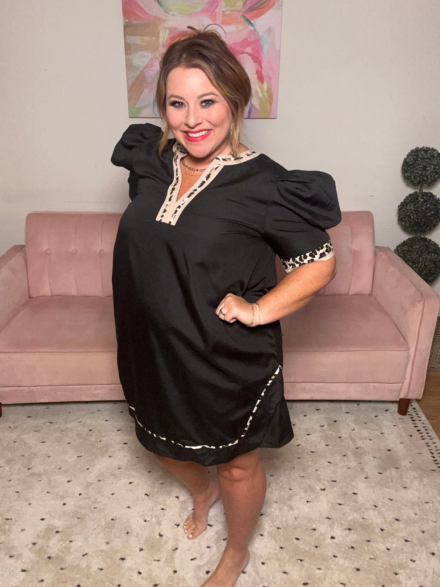 Hints of Leopard Dress - Ballyhoo Boutique and Gift
