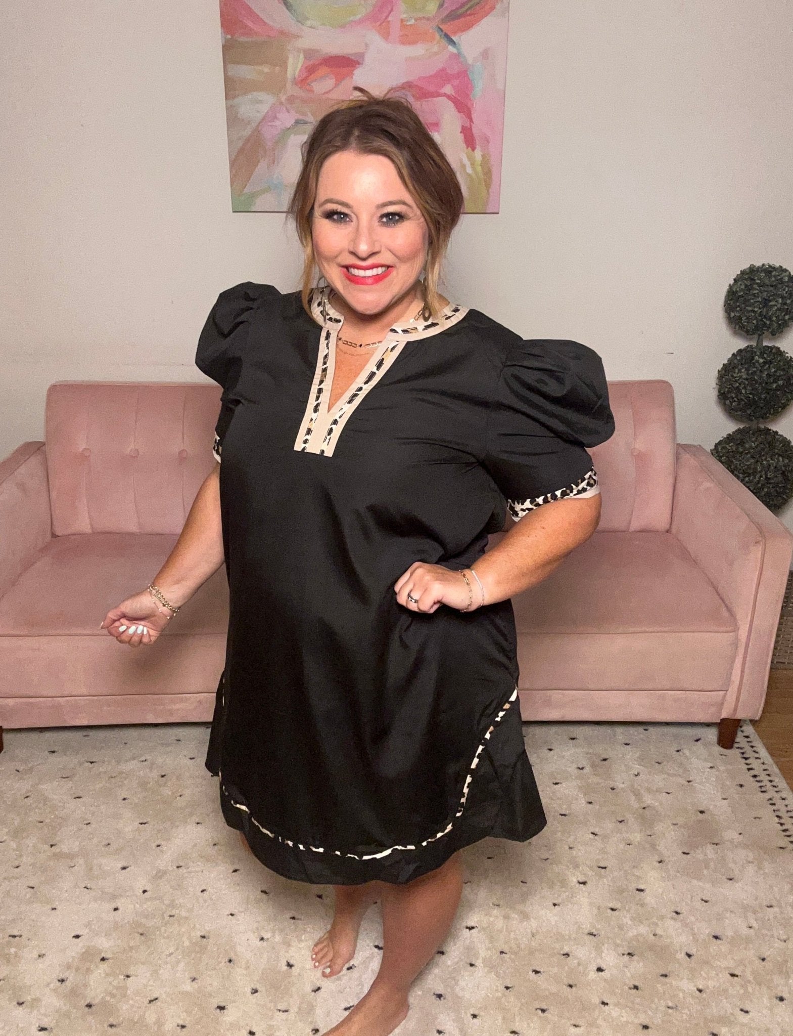 Hints of Leopard Dress - Ballyhoo Boutique and Gift