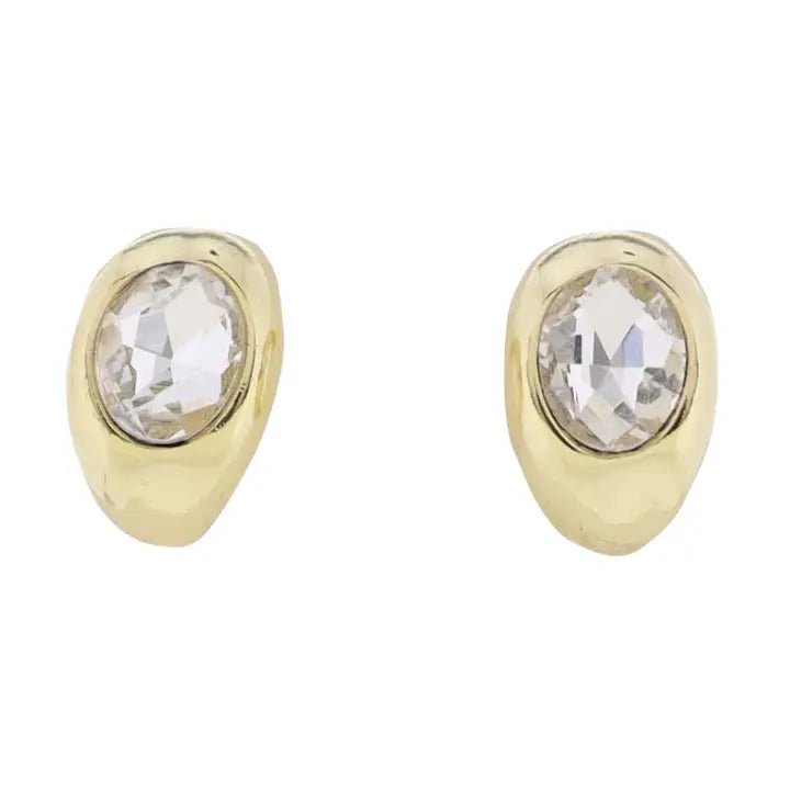 Hoop Earring w/Large Crystal - Ballyhoo Boutique and Gift