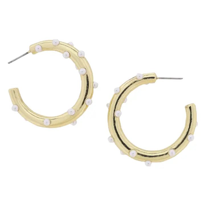Hoop Earring w/Pearls - Ballyhoo Boutique and Gift