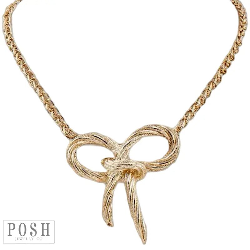 Infinity Bow Necklace - Ballyhoo Boutique and Gift