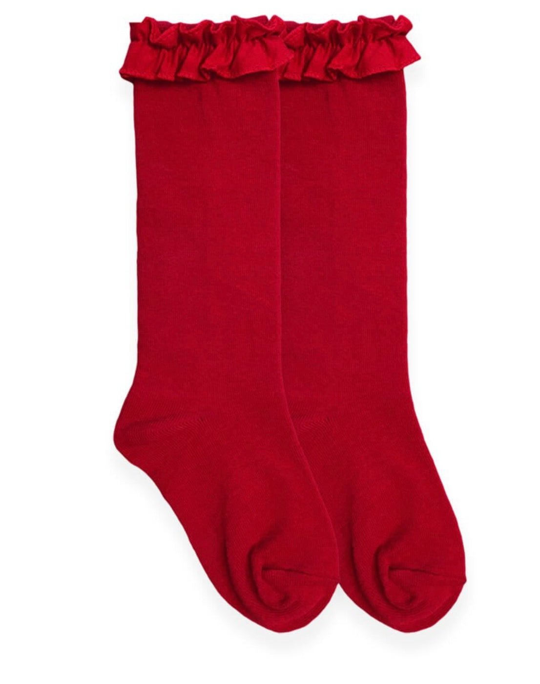 Jefferies Ruffle Knee High Socks (Small) - Ballyhoo Boutique and Gift