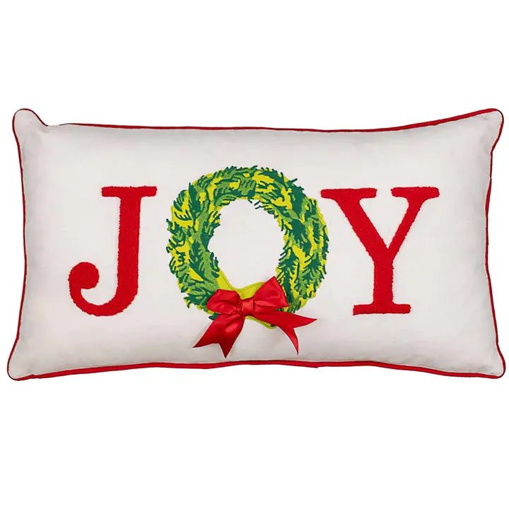 Joy Wreath Pillow - Ballyhoo Boutique and Gift