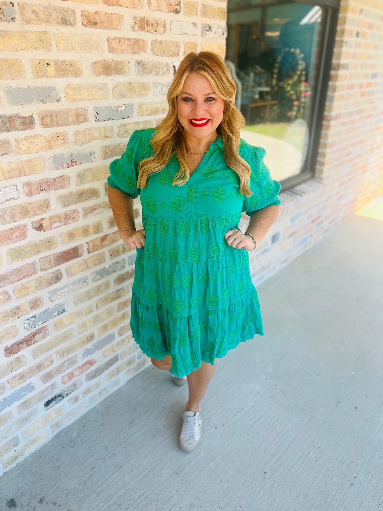K8320 Lime Green Dress - Ballyhoo Boutique and Gift