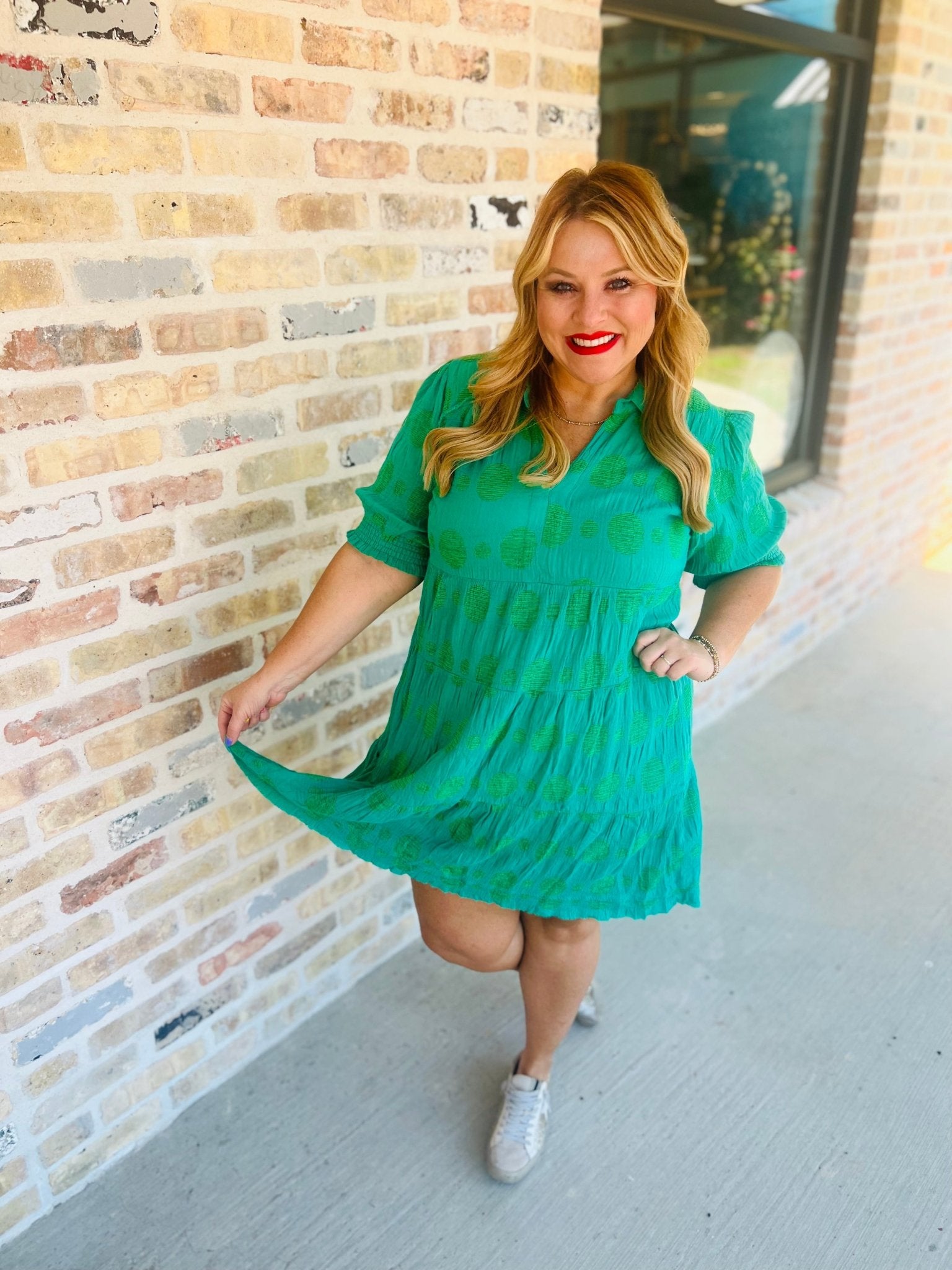 K8320 Lime Green Dress - Ballyhoo Boutique and Gift