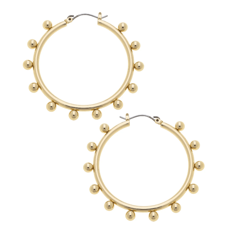 Katie Ball Bead Hoop Earrings - Ballyhoo Boutique and Gift